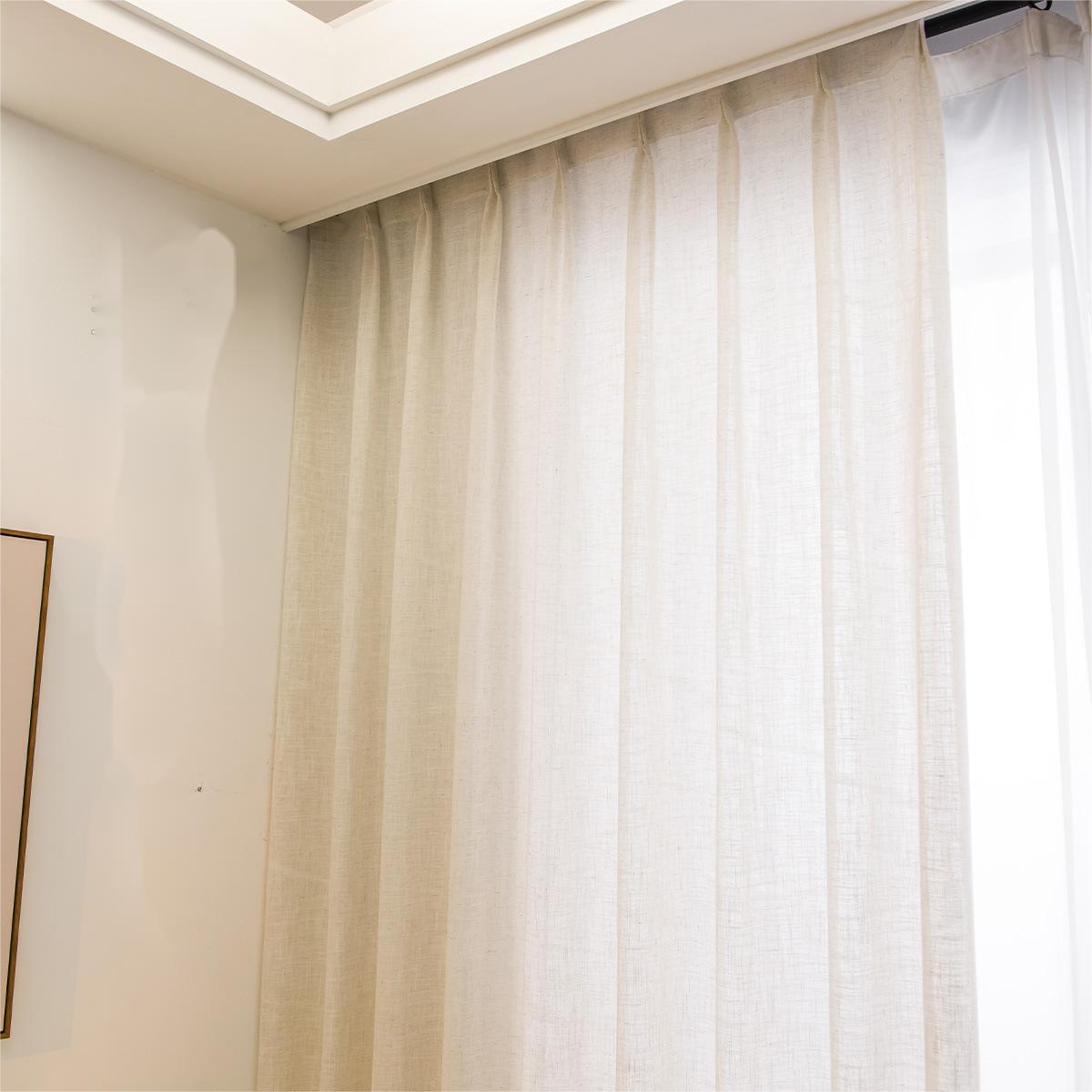 164x100 Inch Flax Curtain - Yorkn Inc✅