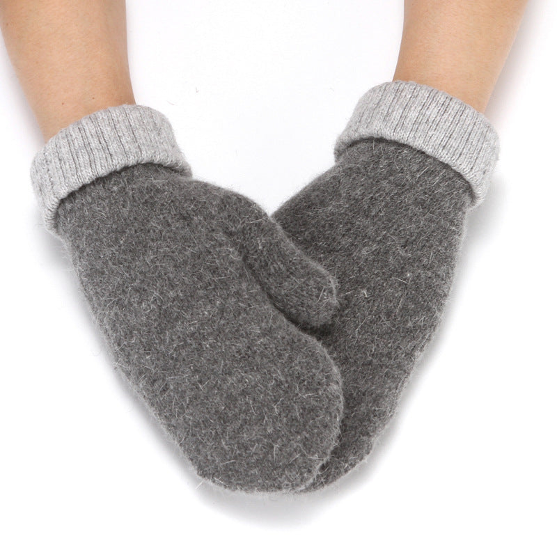 Bicolor Knitted Mitten