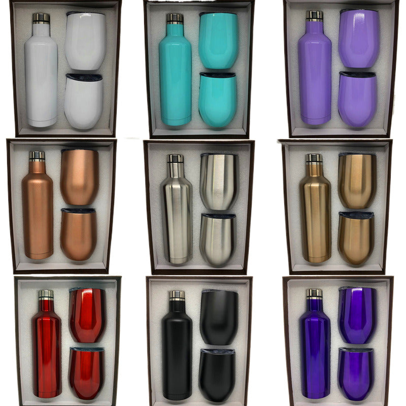 Wine Bottle & 2 Tumbler Gift Set