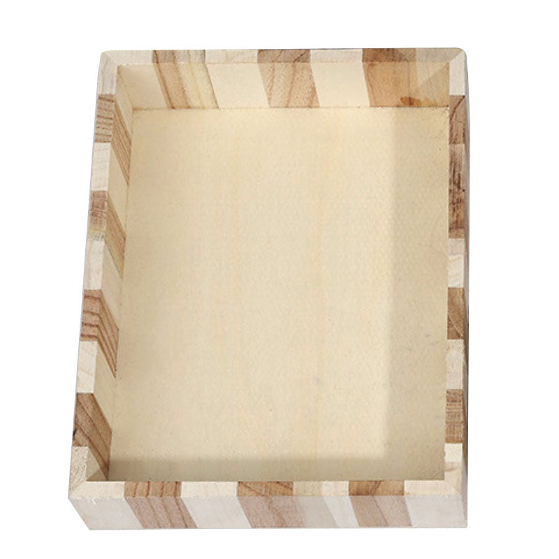 Square Wood Tray Basic Shower Accessory Set