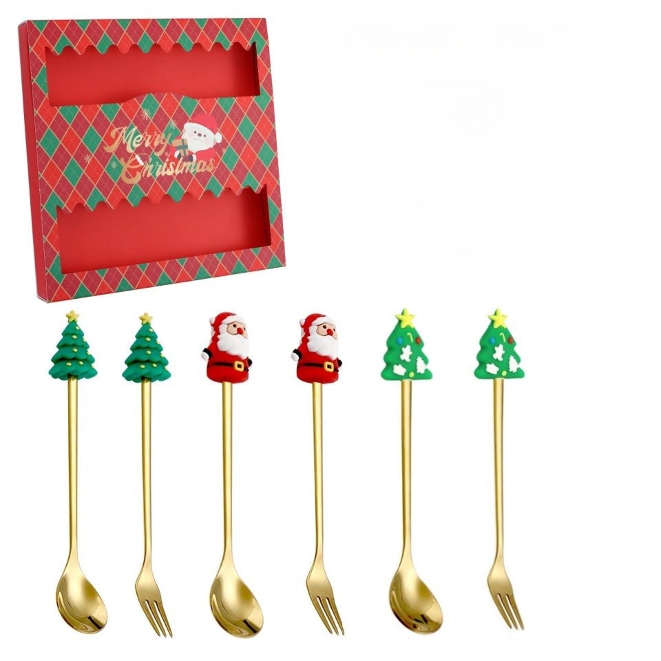 Christmas Spoon And Fork Set - Yorkn Inc✅