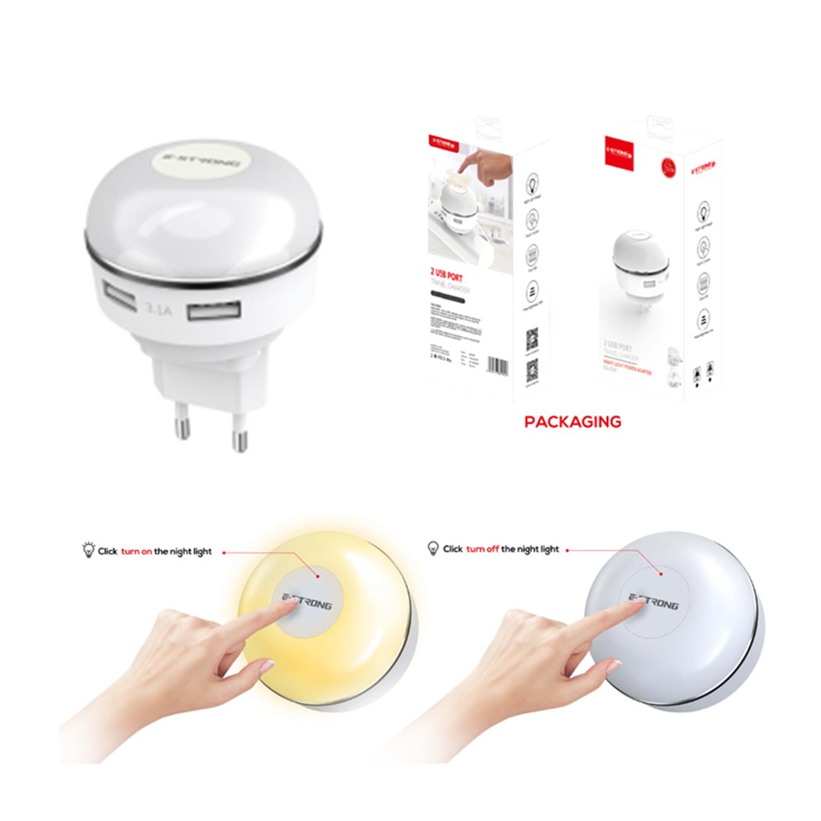 Home Adapte Wall Charger With Led Light - Yorkn Inc✅