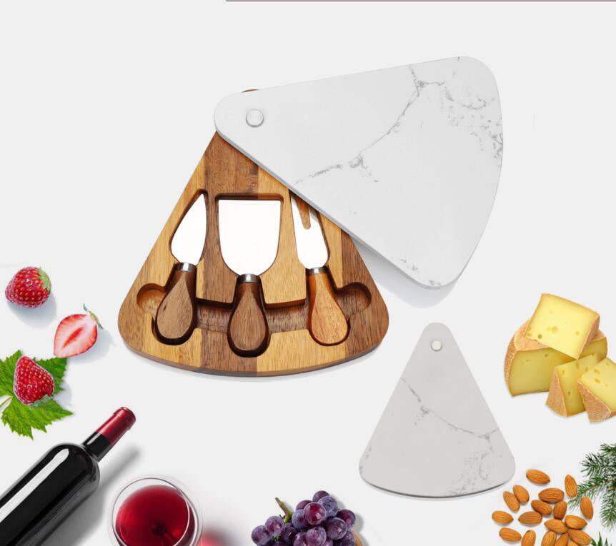 Marble Wood Cheese Board Set - Yorkn Inc✅