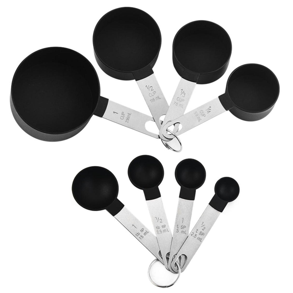 Ensemble de tasses et cuillères à mesurer empilables 