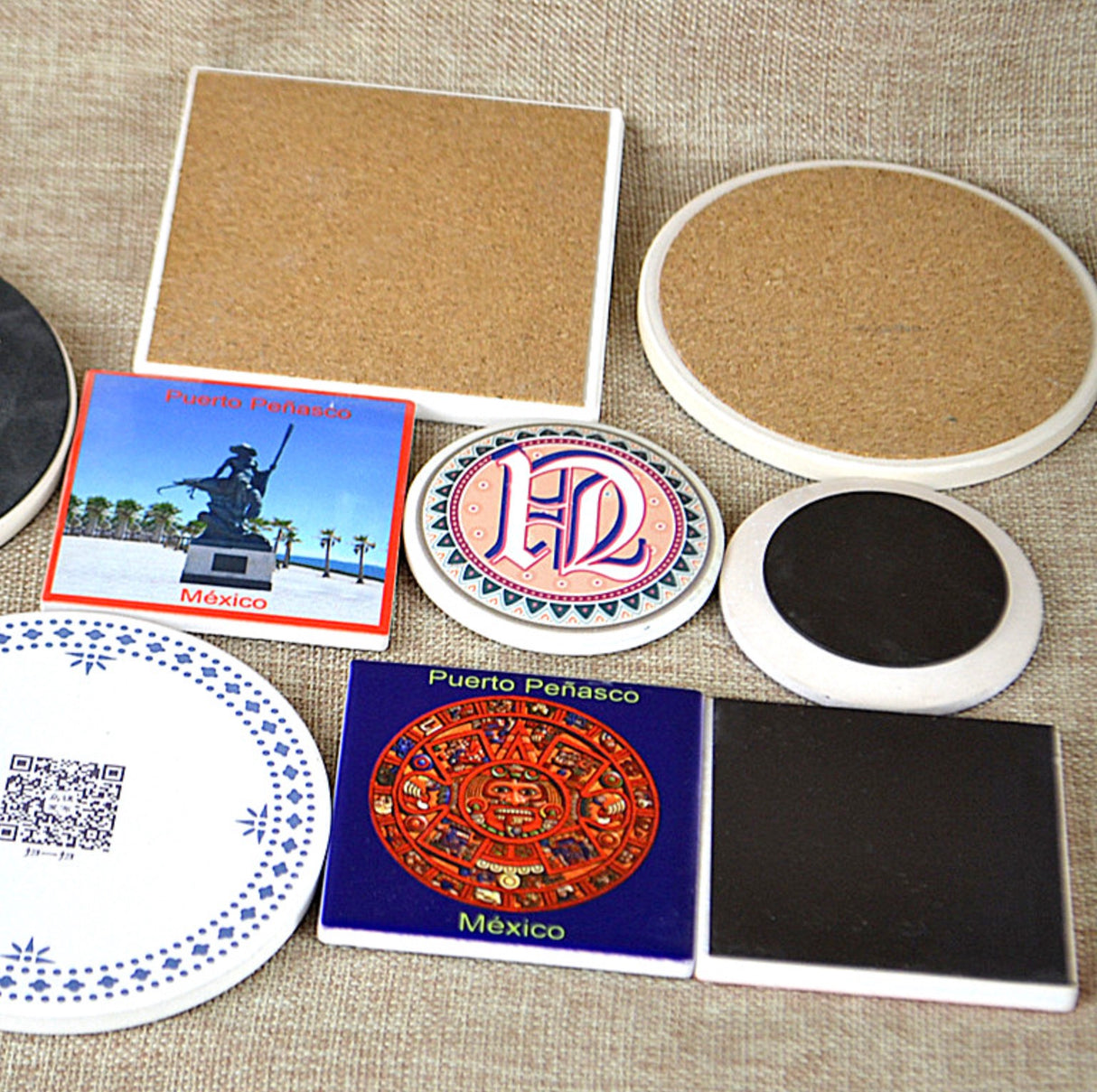 Dessous de verre rond absorbant en céramique 