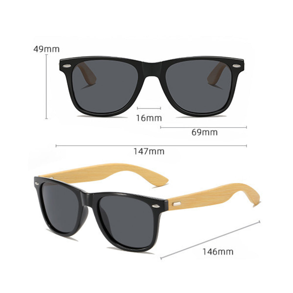 Lunettes de soleil en plastique avec branches en bambou 