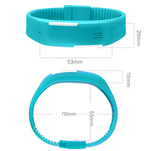 Montre-bracelet LED colorée avec bracelet en silicone 