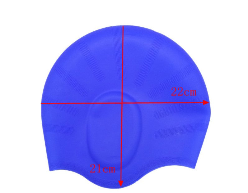 Bonnets de bain en silicone avec coussinets d'oreilles pour cheveux longs 