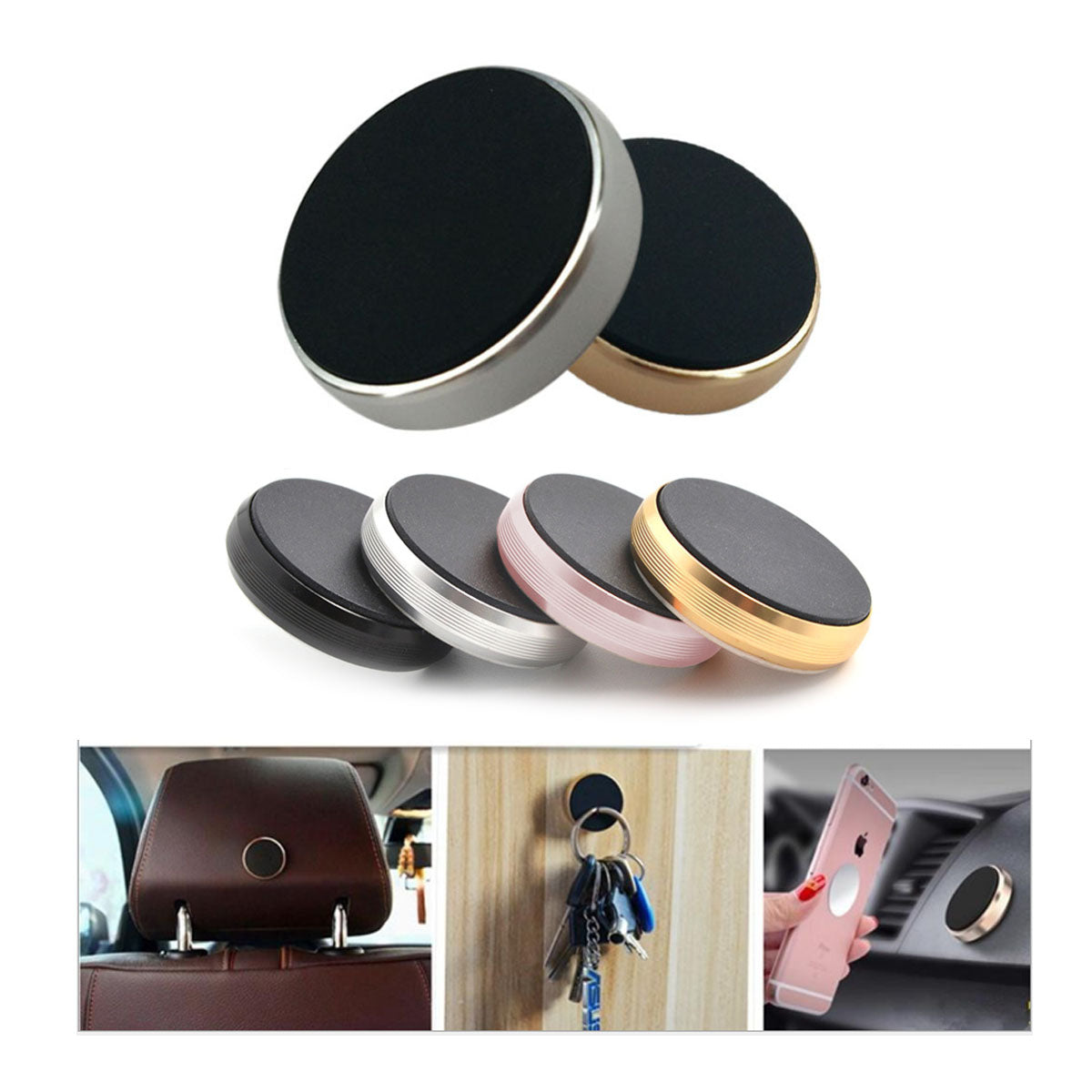 Mini support de téléphone magnétique rond pour voiture 