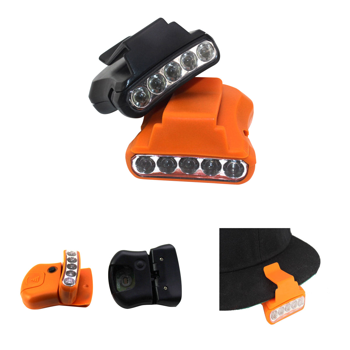 Lampe à 5 LED pour casquette et casque de chantier 