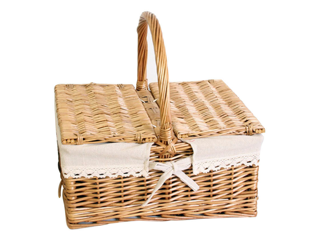 Panier de pique-nique rectangulaire en rotin 