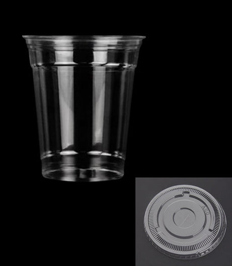 12oz Clear Plastic Cup With Lid - Yorkn Inc✅