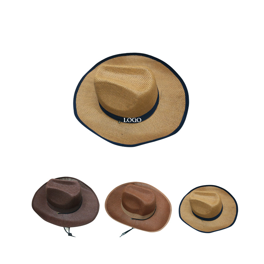 Chapeau de paille de style cowboy 
