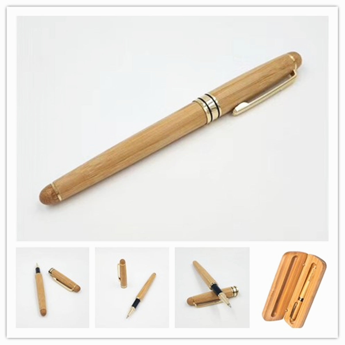 Coffret stylo en bambou naturel 