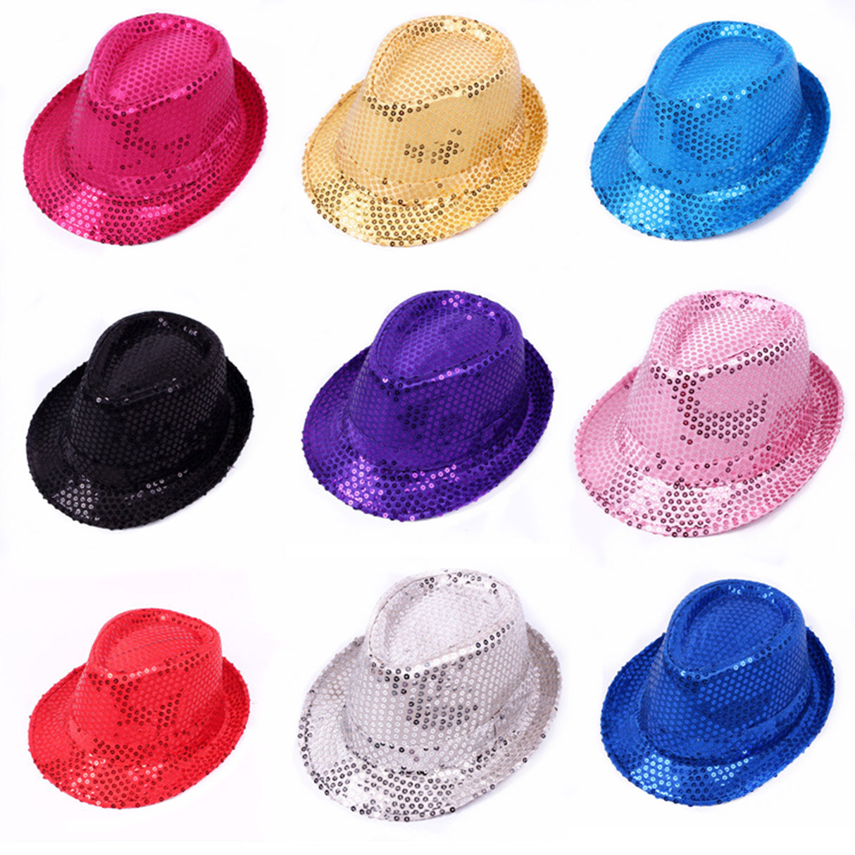 Chapeaux Fedora à paillettes scintillantes 