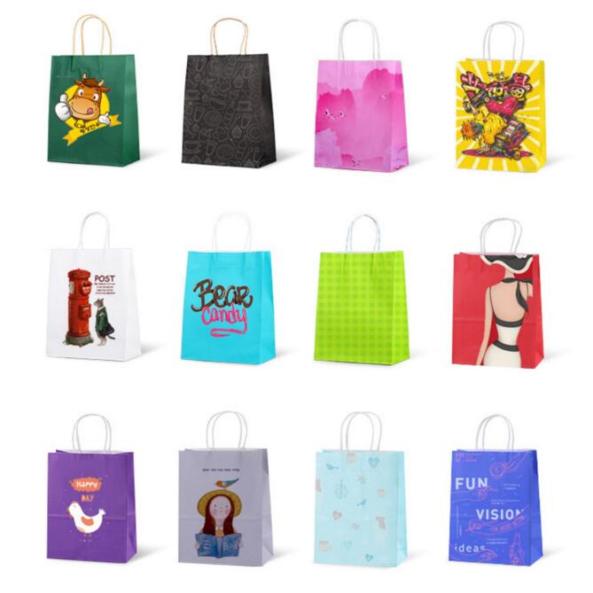 Sacs en papier imprimés assortis 