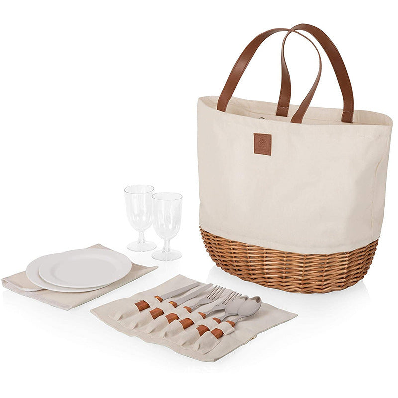 Panier en osier en toile pour pique-nique 