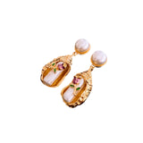 Vintage Pearl Earrings With Pull Out Box