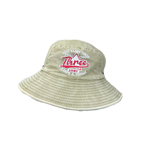 Denim Wide Brim Bucket Hat With Strap