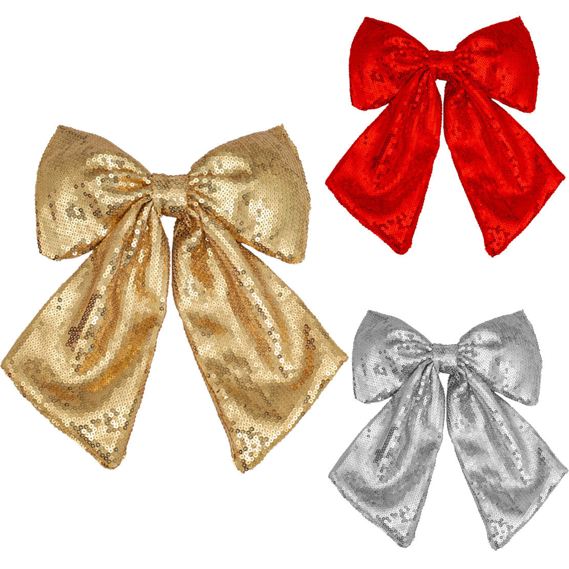 13.5inch Large Christmas Sequin Bow Decor