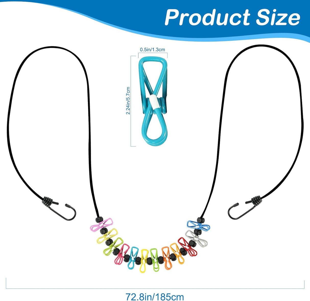Outdoor Clothesline 12clips And Pouch Set