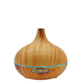 Humidificateur d'eau et d'huile en forme de vase 400 ml, couleur bois 