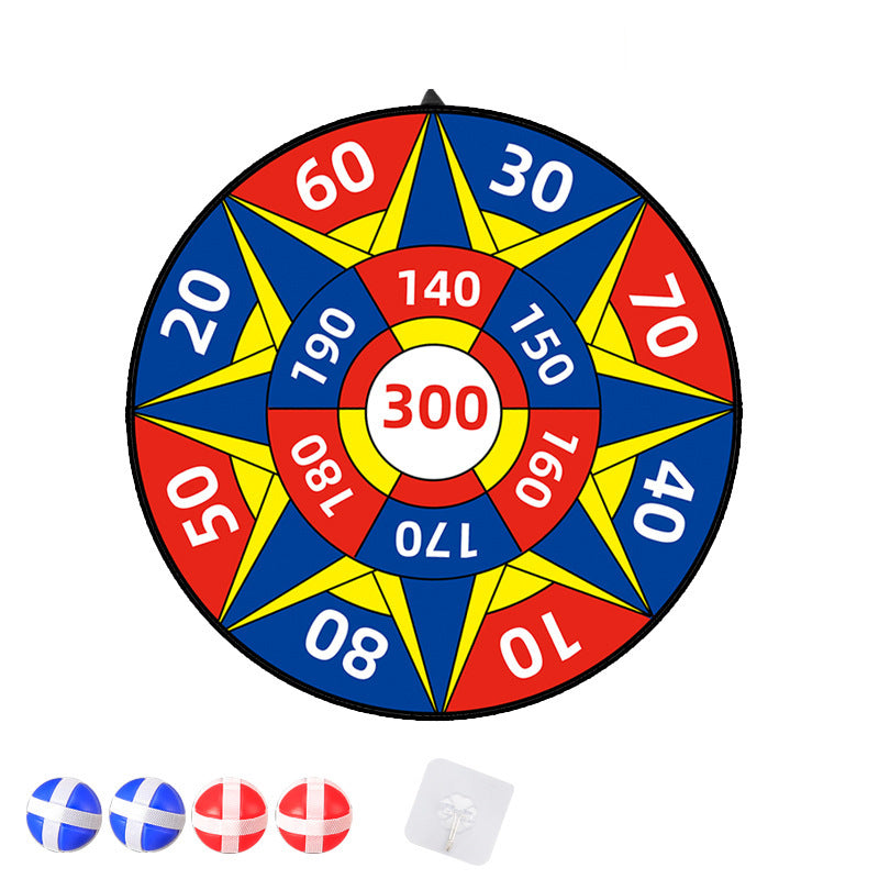 Jeu de fléchettes imprimé double face de 29 pouces pour jeux en extérieur et en intérieur avec 4 balles collantes 
