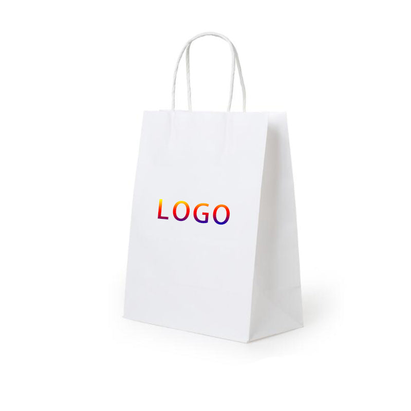 Sac cadeau en papier kraft blanc 