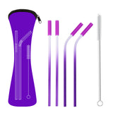Ensemble de pailles en acier inoxydable avec silicone 