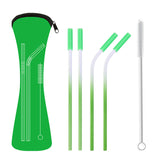 Ensemble de pailles en acier inoxydable avec silicone 