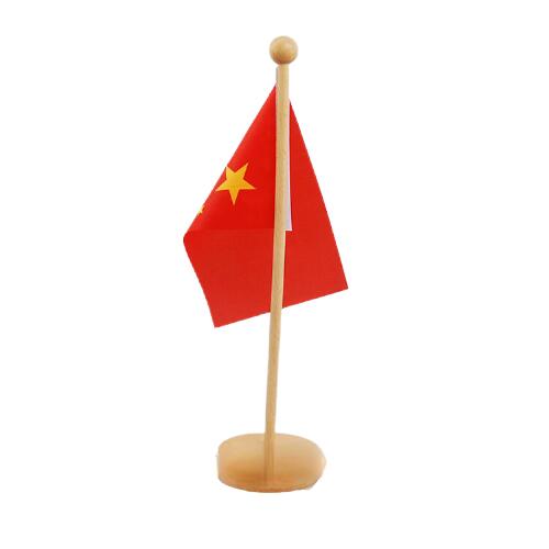 Support de table en bois avec drapeau 