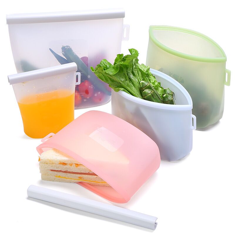 Sacs de conservation des aliments en silicone réutilisables 