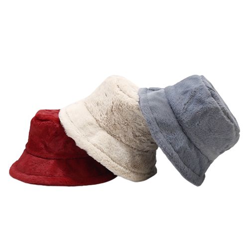 Chapeau de bassin en peluche de couleur unie pour femme 