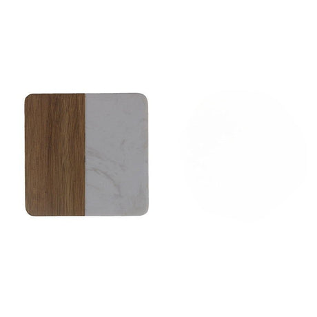 1pc Marble Splicing Acacia Wood Coaster - Yorkn Inc✅