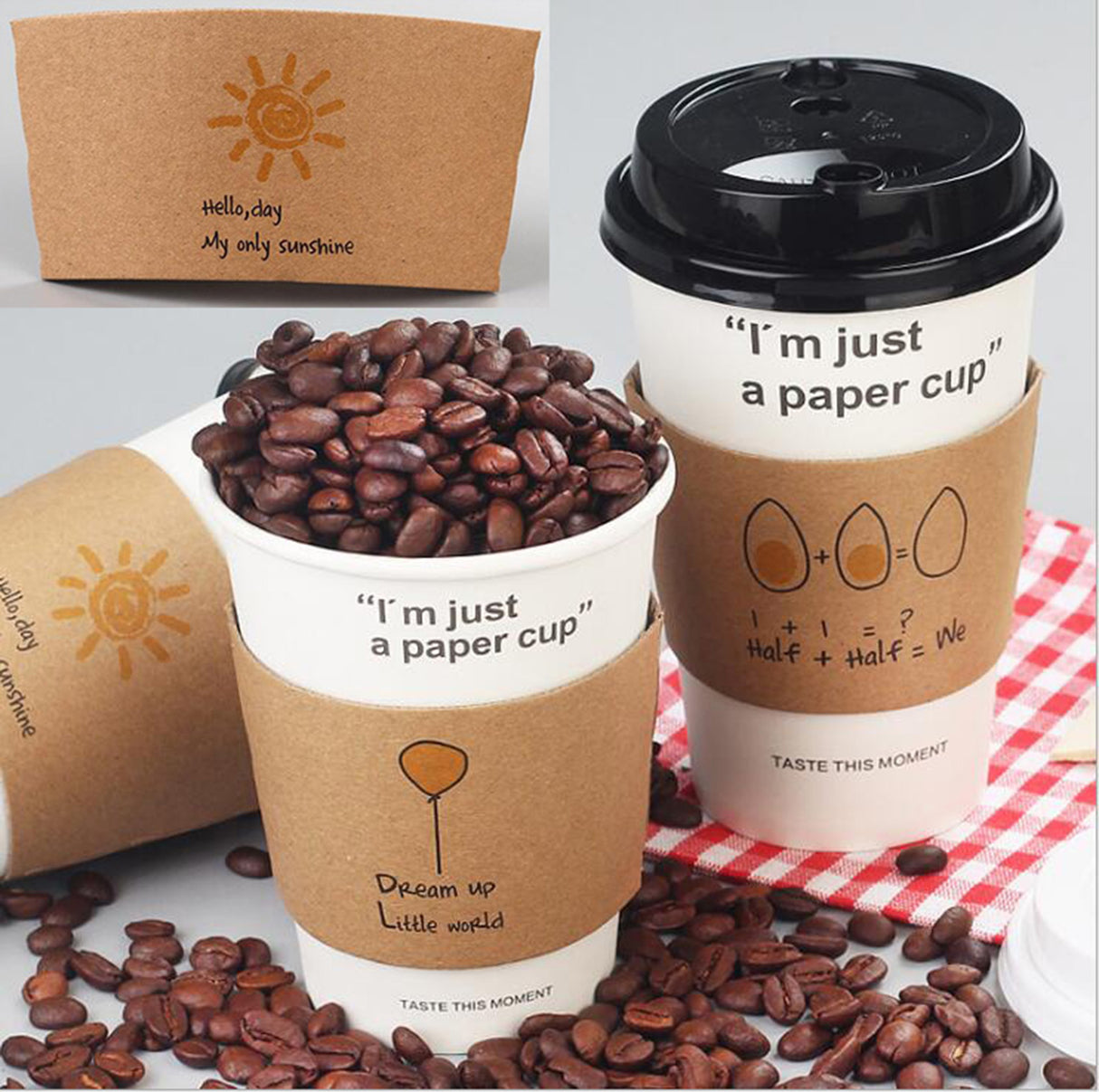 Manchons de protection ondulés pour tasses à café de 16 oz 