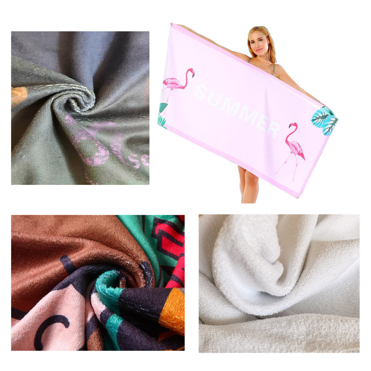 Serviette de plage en couleur 