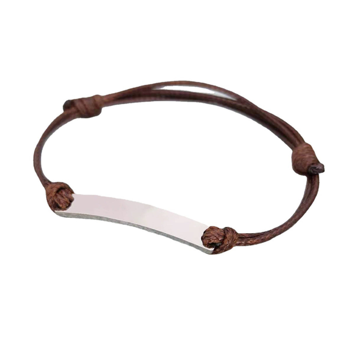 Bracelet tressé en corde cirée 