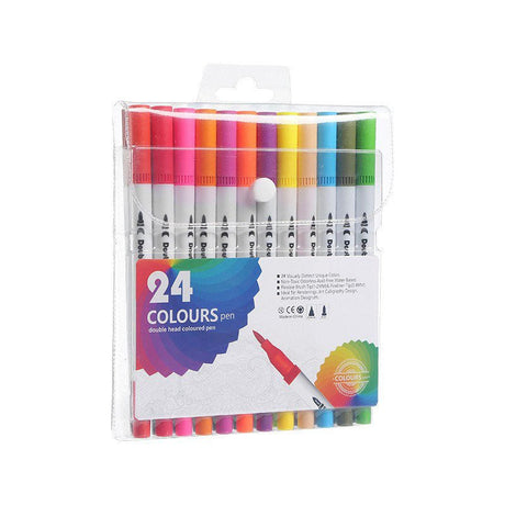 24 Washable Dual Tip Watercolor Pens - Yorkn Inc✅