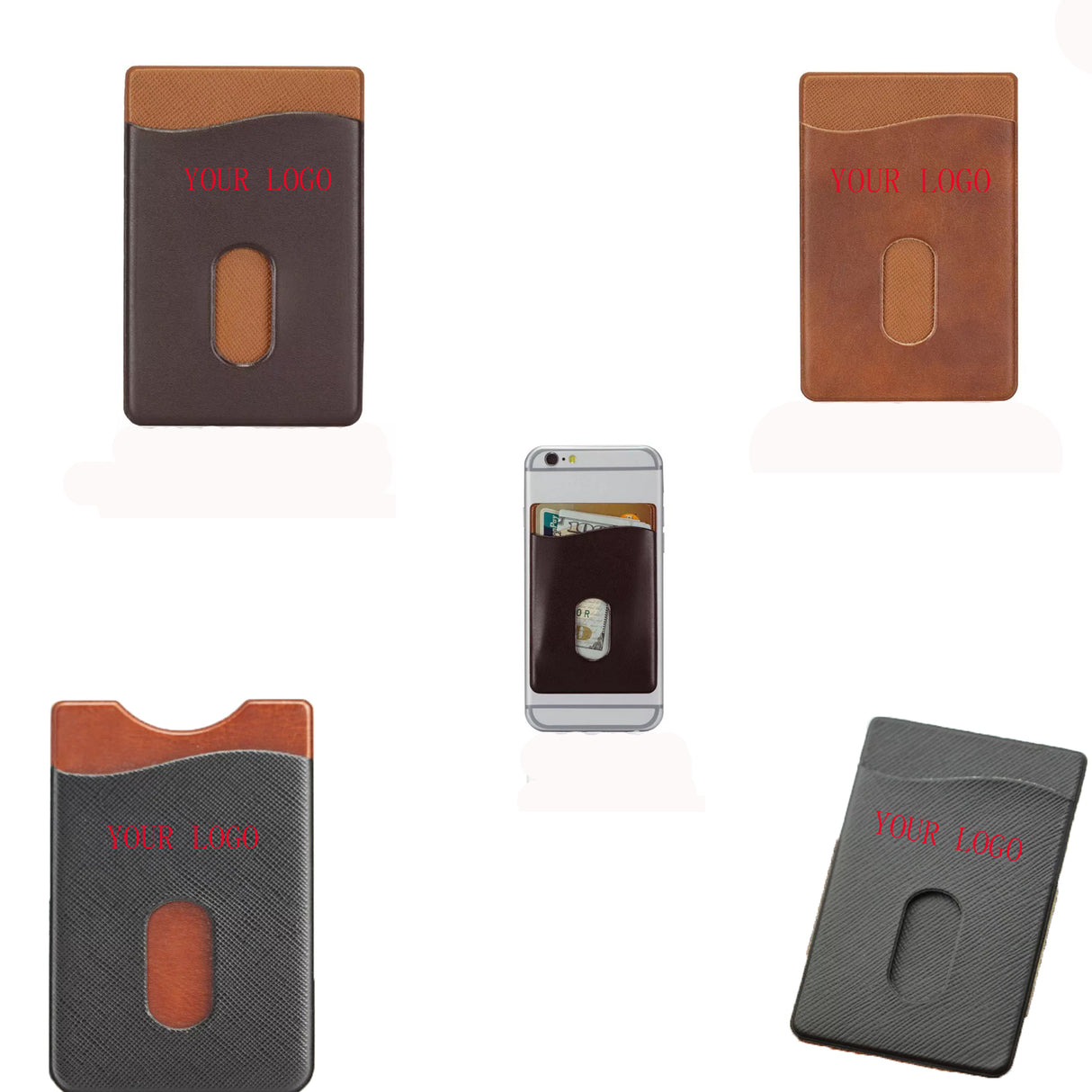 Portefeuille en cuir synthétique pour téléphone et cartes 