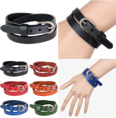 Bracelets en cuir unisexes à enrouler 
