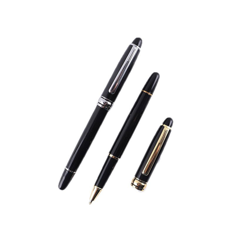 Black Metal Pen With Gold Trims.