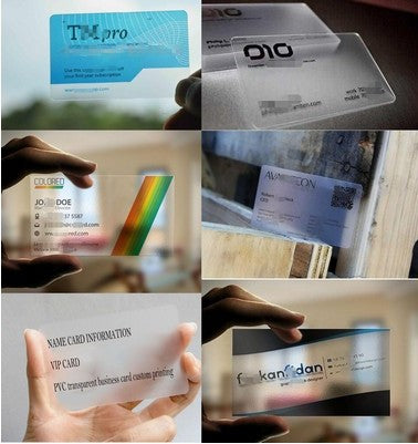 Carte de visite transparente en PVC 