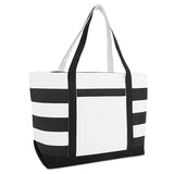Sac fourre-tout en toile rayé motif bateau 