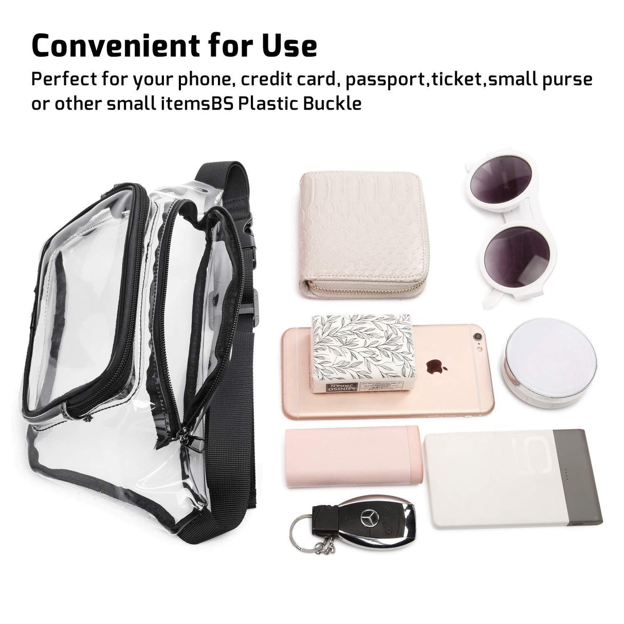 Sac banane transparent pour stade 
