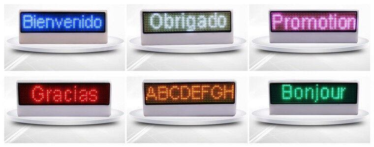 Badges nominatifs à LED programmables par Bluetooth 