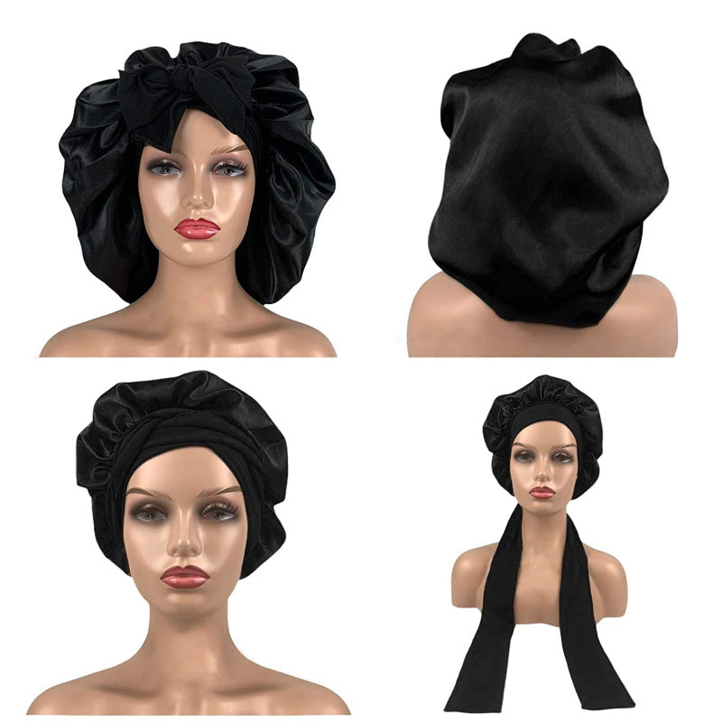 Bonnet de nuit en satin 