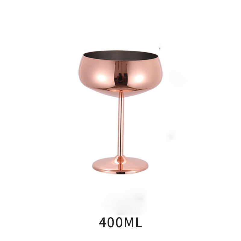 2 verres à martini en acier inoxydable 
