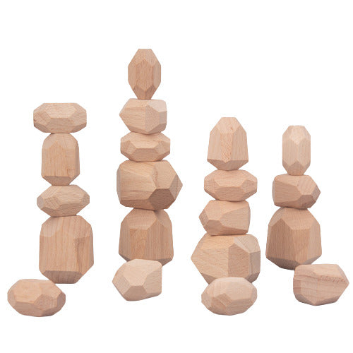 Pierres d'équilibre empilables en bois 