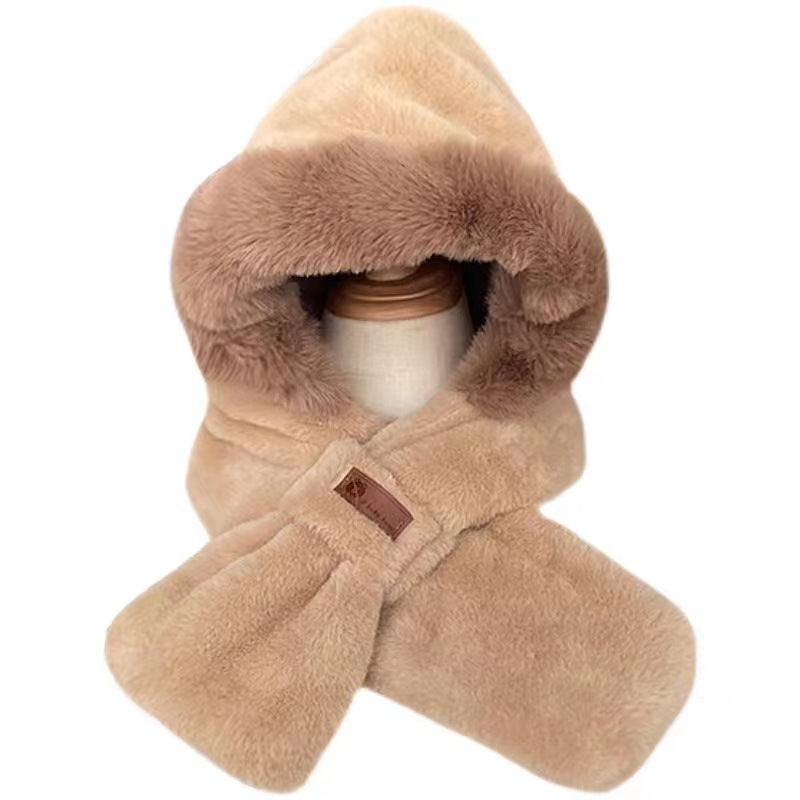 Bonnet en peluche pour femme, automne et hiver 