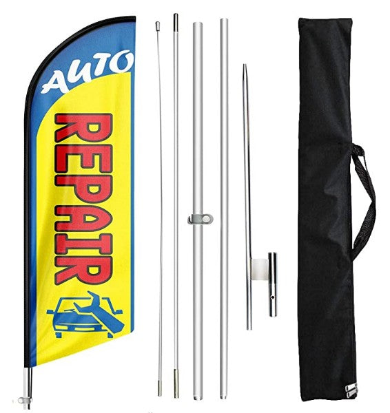10'shark Fin Wind Flag Kit - Double Sided